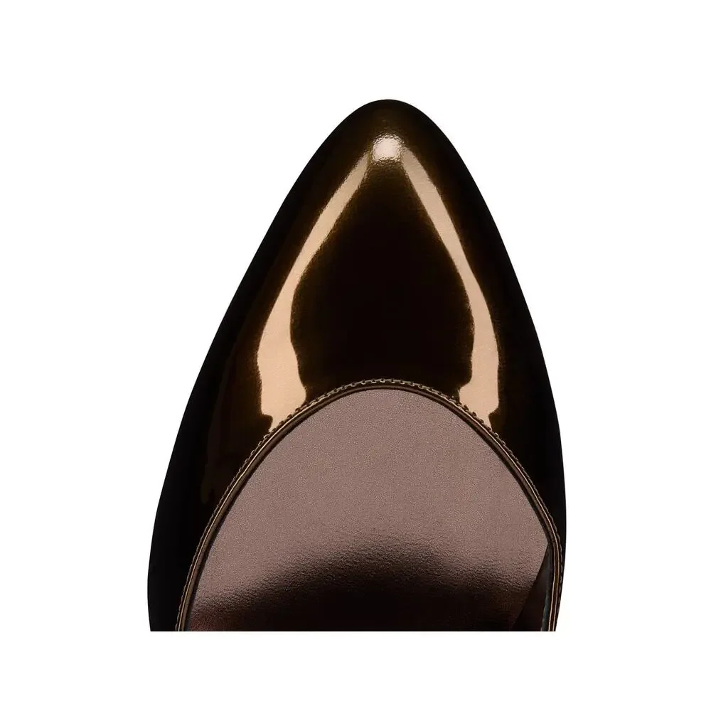 Christian Louboutin Fannylove 100 Bronzo Brown Metallic Leather Heel Pump 40.5